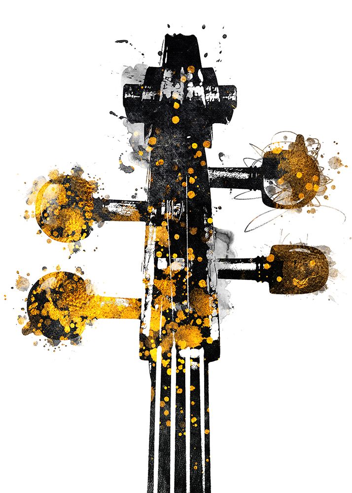 Black and Gold Music Art Violin3 art print by Justyna Jaszke for $57.95 CAD