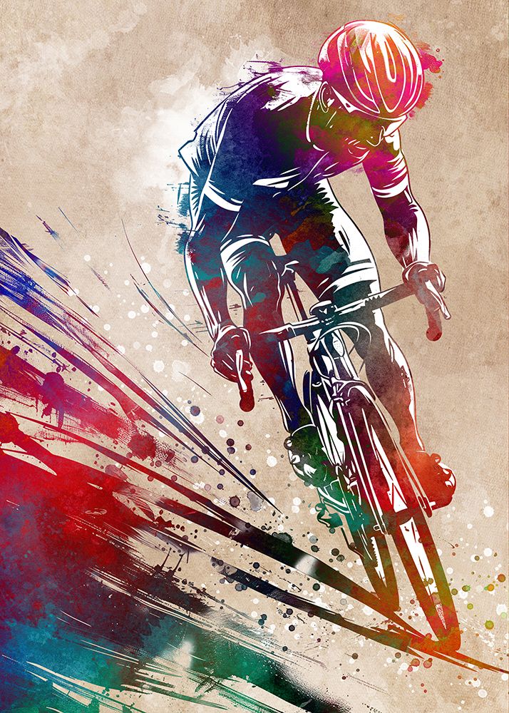 Biker Art Cycling Sport 2 art print by Justyna Jaszke for $57.95 CAD