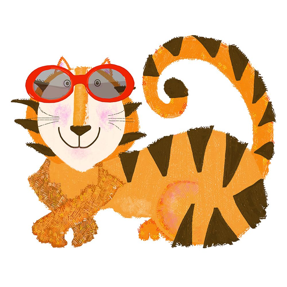 Tiger with Red sunglasses art print by Lynnda Rakos for $57.95 CAD