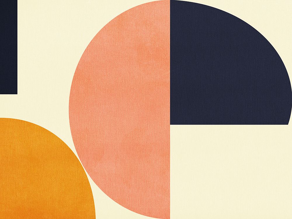 Rainbow Plus Shapes  Blue Mustard2 art print by Ana Rut Bre for $57.95 CAD