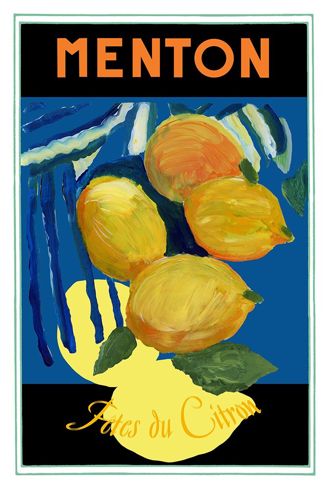 Lemons Menton Citrus Fruit Poster art print by cartissi for $57.95 CAD