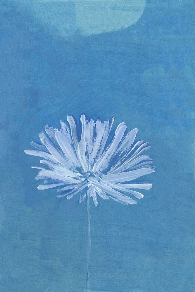 White Flower On Blue Background art print by cartissi for $57.95 CAD