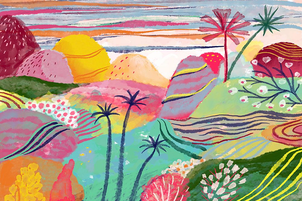 Dreamy Hills Landscape 3 art print by Uta Krogmann for $57.95 CAD