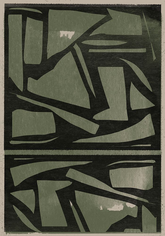 Green and Black Shapes / Paper Cut art print by The Miuus Studio for $57.95 CAD