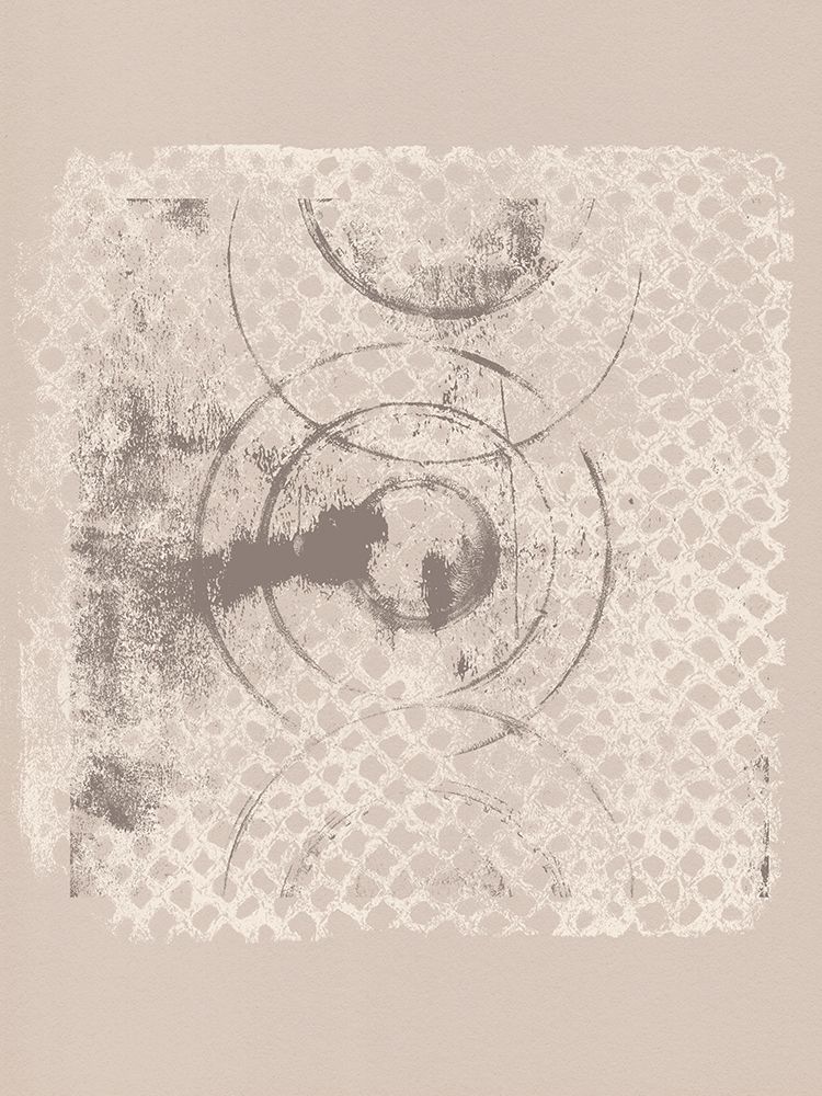 Taupe circles on white and beige. Zen art. art print by Dina Dankers for $57.95 CAD