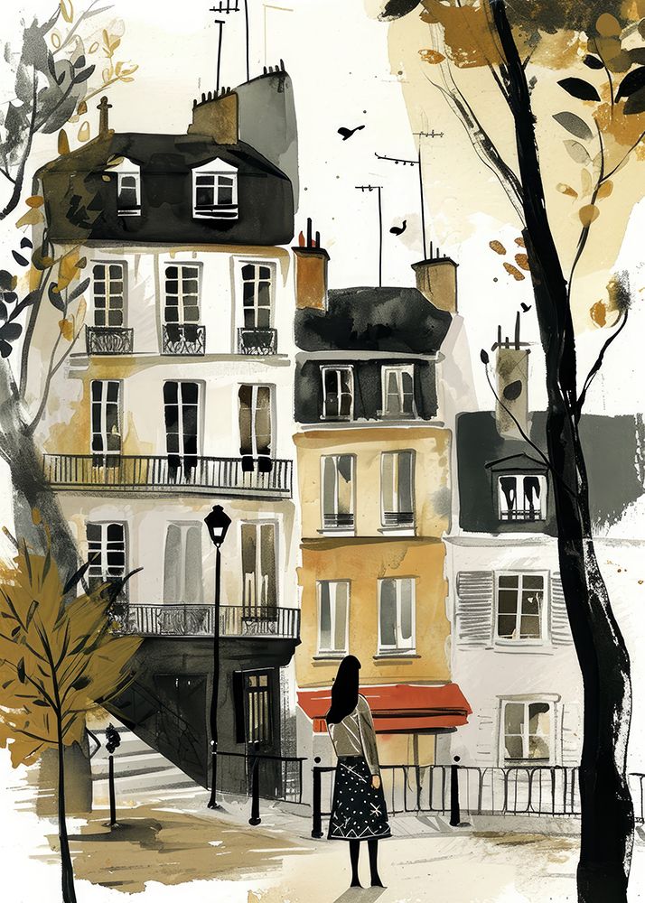 Paris  Watercolor Digital Painting (2) art print by Justyna Jaszke for $57.95 CAD