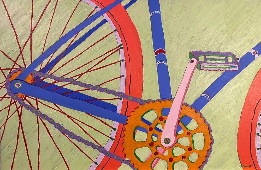 Blue Bike art print by Sue Graef for $57.95 CAD