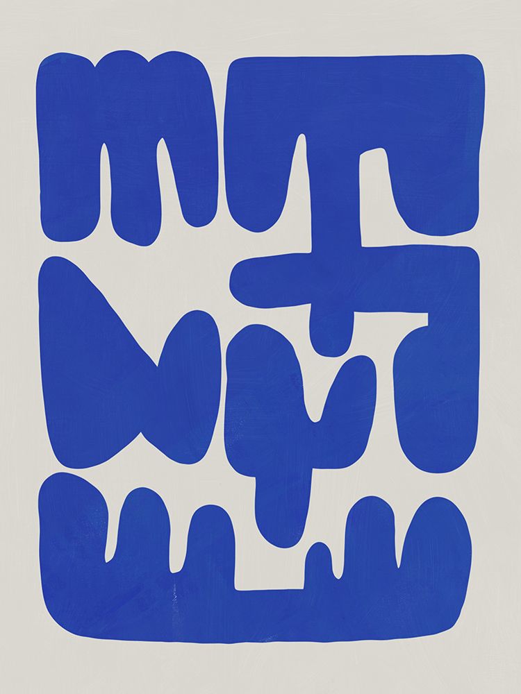 Irregular shape arrangement in blue 02 art print by Little Dean for $57.95 CAD