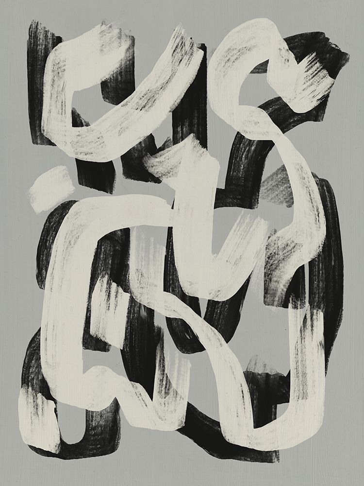 Dry brush abstract in black and white art print by Little Dean for $57.95 CAD