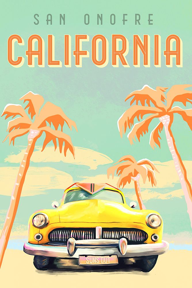 Cali Poster Aqua art print by The Whiskey Ginger for $57.95 CAD