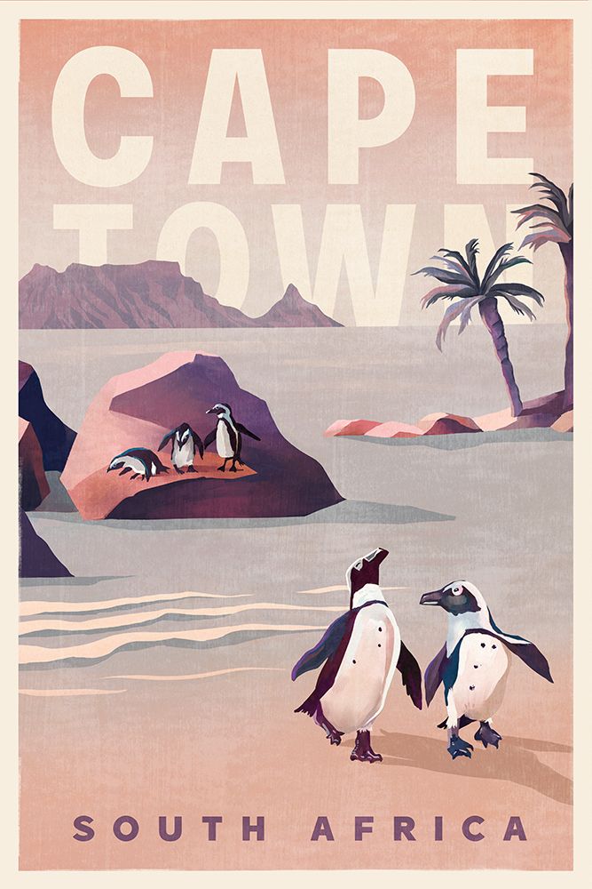Cape Town South Africa Vintage Travel Art art print by The Whiskey Ginger for $57.95 CAD
