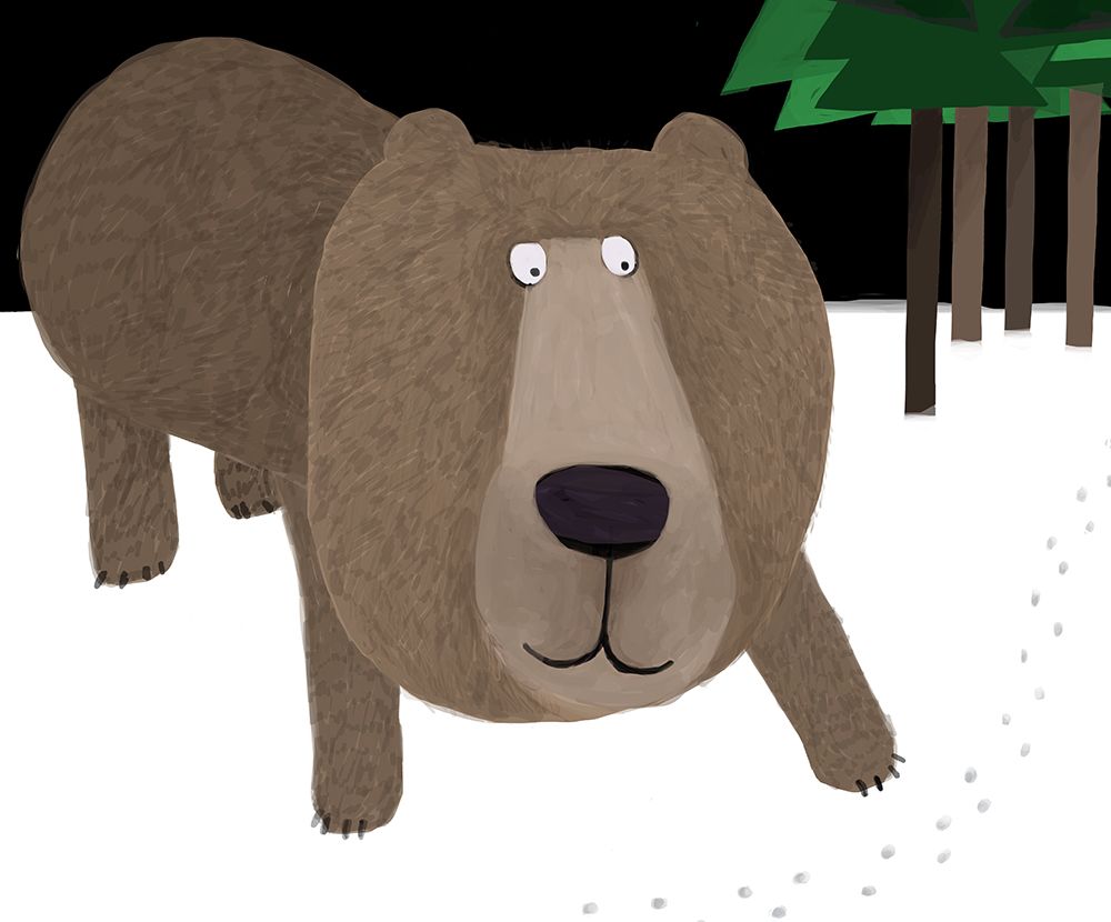 Cute Brown Bear in the Snow by Carla Daly art print by Carla Daly for $57.95 CAD