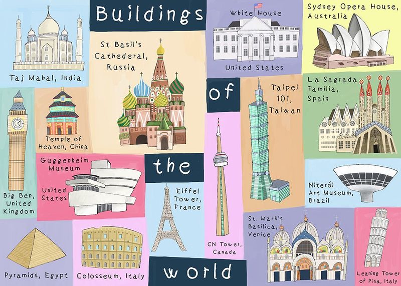 Buildings of the World Illustrated by Artist Carla Daly art print by Carla Daly for $57.95 CAD