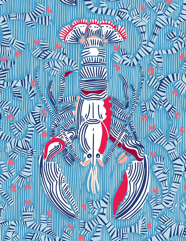 Crustacean Core summer blue art print by Annick for $57.95 CAD