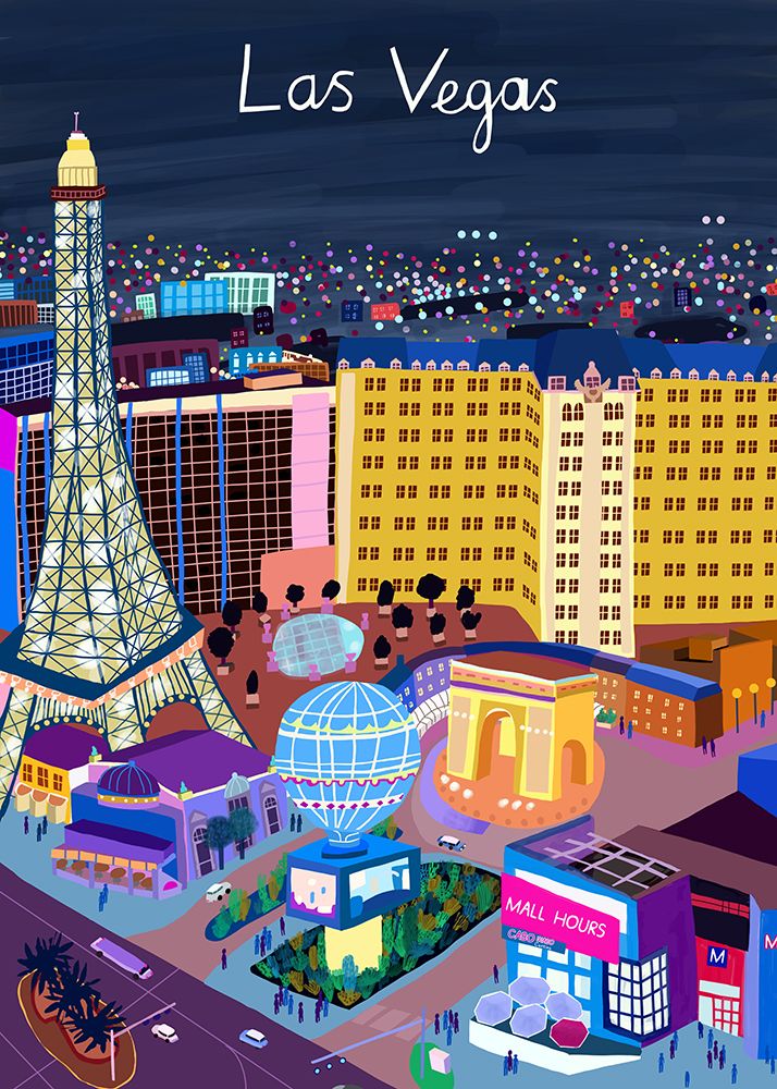 Las Vegas Night View by Artist Carla Daly art print by Carla Daly for $57.95 CAD