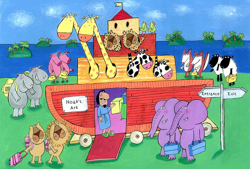 The Animals Enter Two by Two into Noahs Ark art print by Carla Daly for $57.95 CAD