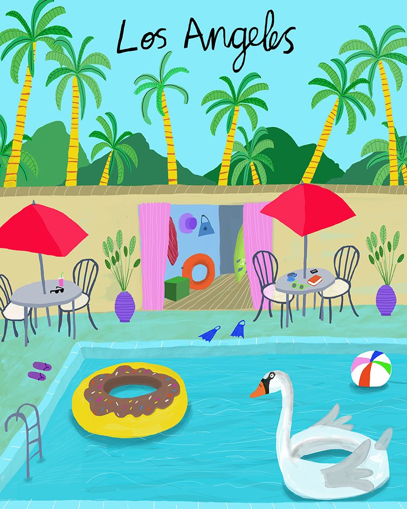 White Swan Pool Float art print by Carla Daly for $57.95 CAD