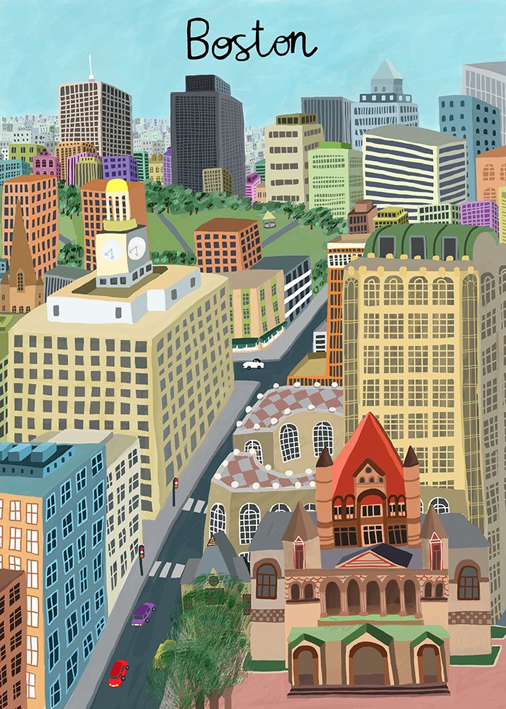 Trinity Church and Boston City Skyline by Artist Carla Daly art print by Carla Daly for $57.95 CAD
