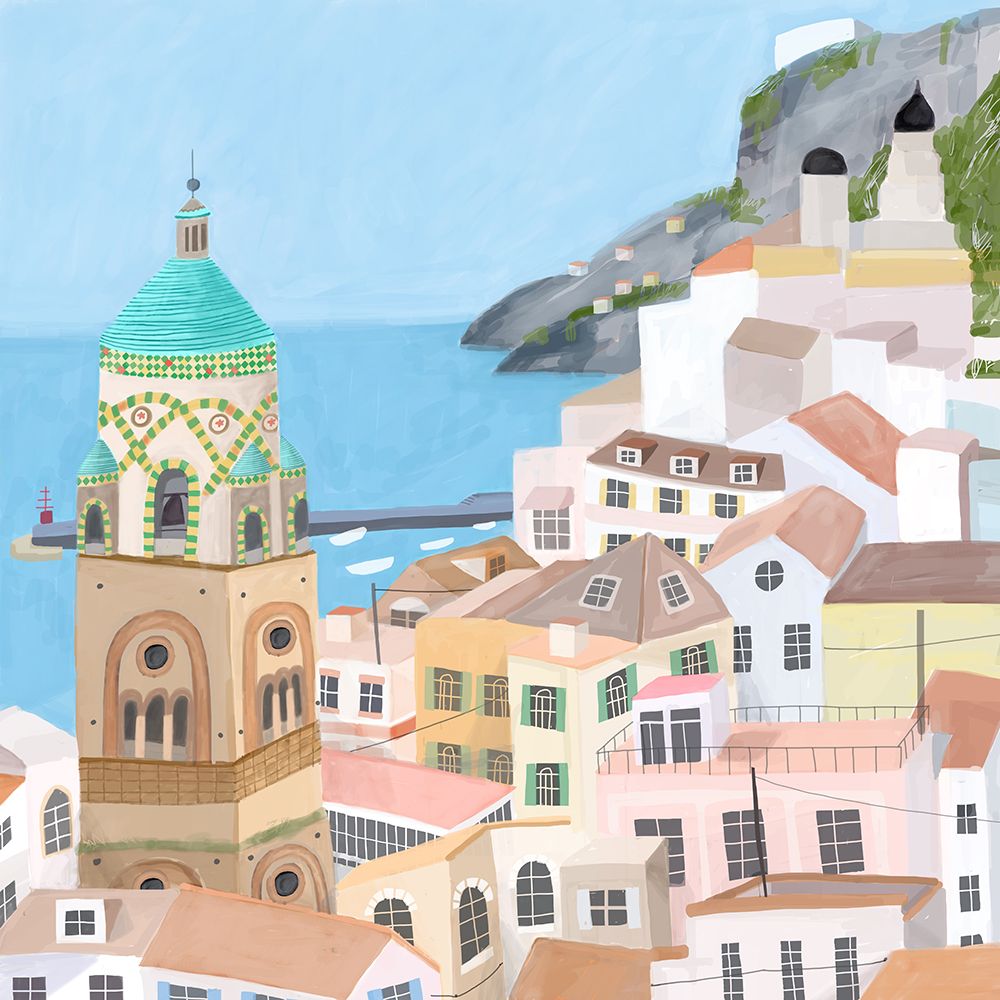 The Beautiful town of Amalfi art print by Carla Daly for $57.95 CAD