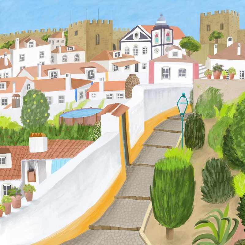 Cute Town of Obidos art print by Carla Daly for $57.95 CAD