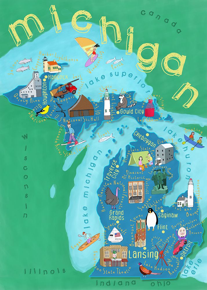 Dal 119b Michigan 35x25 art print by Carla Daly for $57.95 CAD