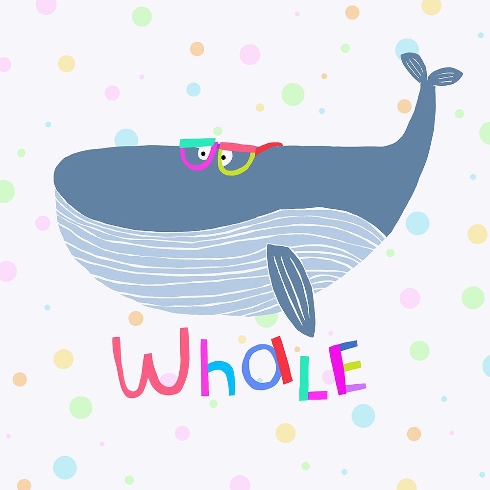 Cute Whale Wearing Colorful Glasses by Illustrator Carla Daly art print by Carla Daly for $57.95 CAD
