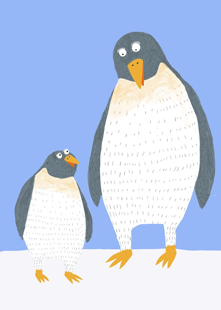 You Are Loved! Mommy and Baby Penguin by Illustrator Carla Daly art print by Carla Daly for $57.95 CAD