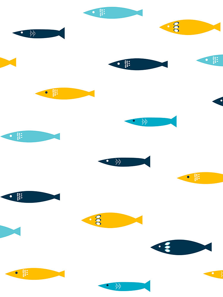 Playful Ocean Fish Pattern art print by Elizabeth C for $57.95 CAD