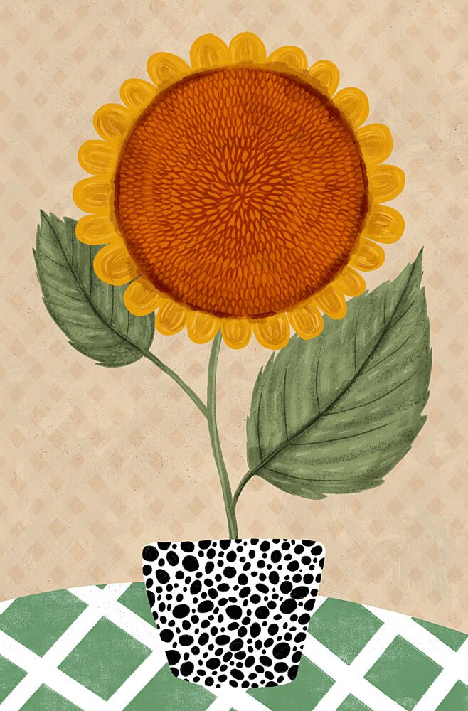 Dalmatian Pot Sunflower art print by EMELIEmaria for $57.95 CAD