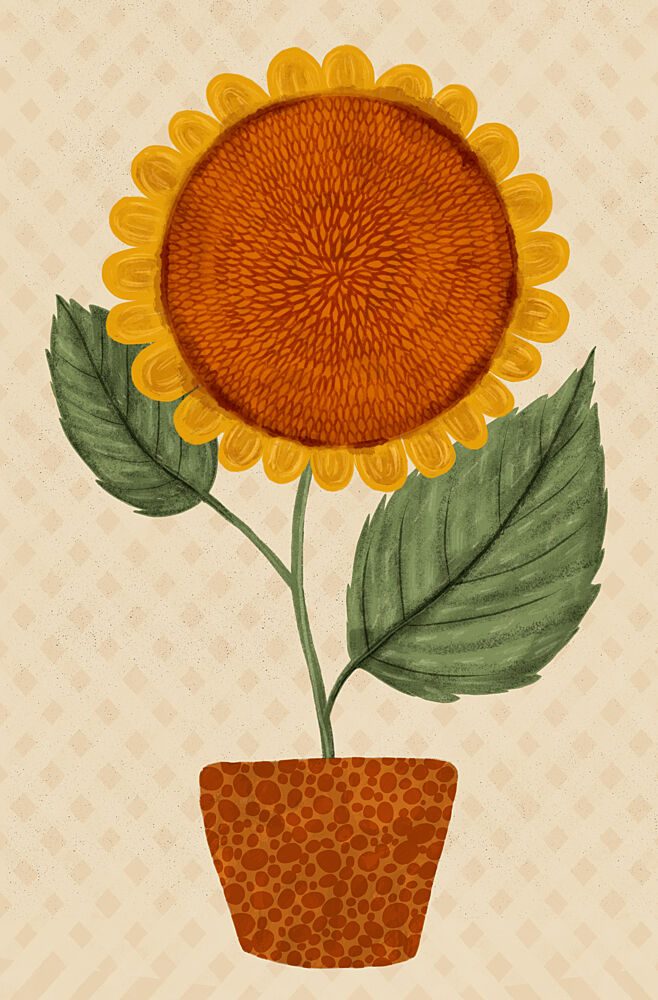 Sunny Potted Sunflower art print by EMELIEmaria for $57.95 CAD