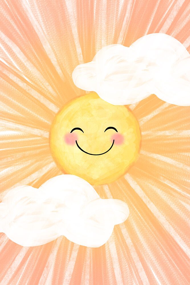 Smiling Sun and Clouds art print by EMELIEmaria for $57.95 CAD