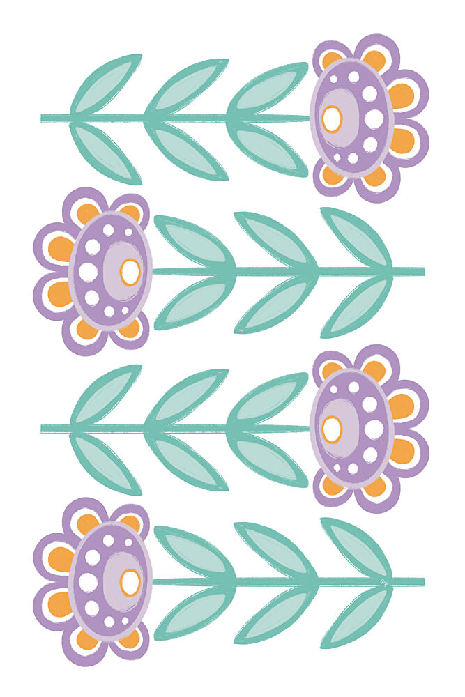 Purple Folk Flowers art print by Martina for $57.95 CAD