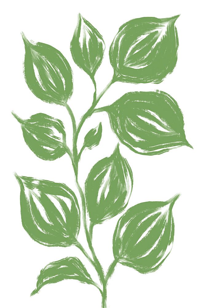Verdant Green Leaves art print by Martina for $57.95 CAD