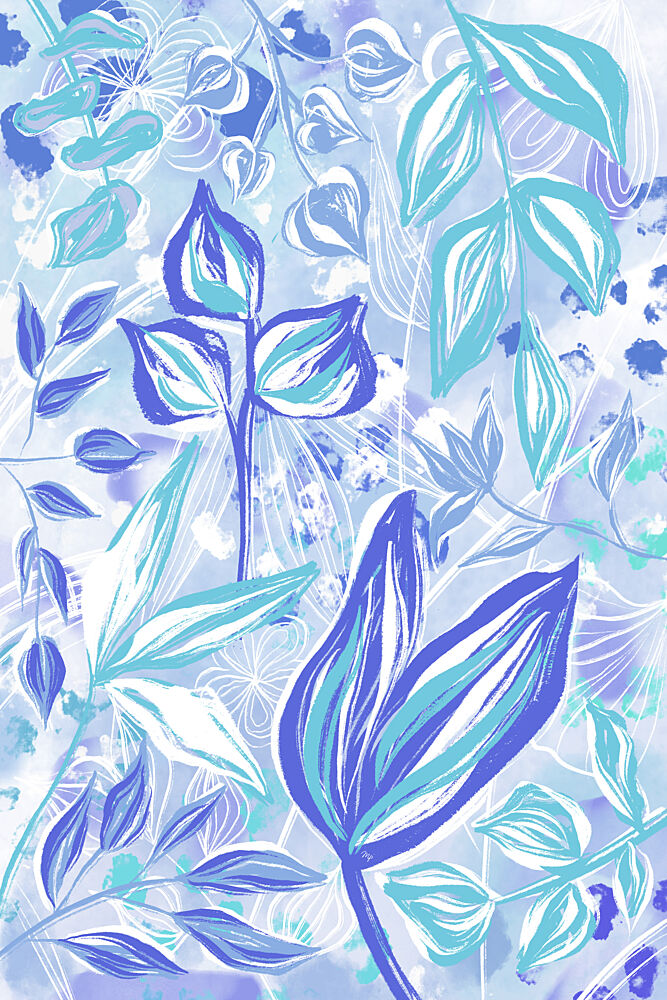 Serene Blue Botanicals art print by Martina for $57.95 CAD