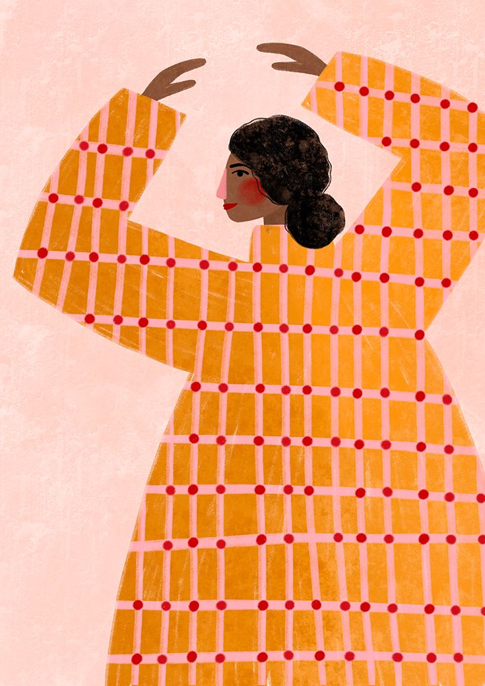 The Woman With the Checked Dress art print by Bea Muller for $57.95 CAD