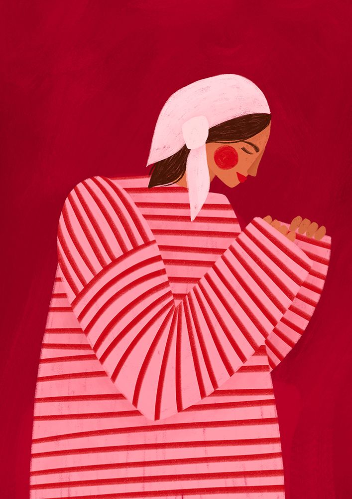The Woman With the Red Stripes art print by Bea Muller for $57.95 CAD