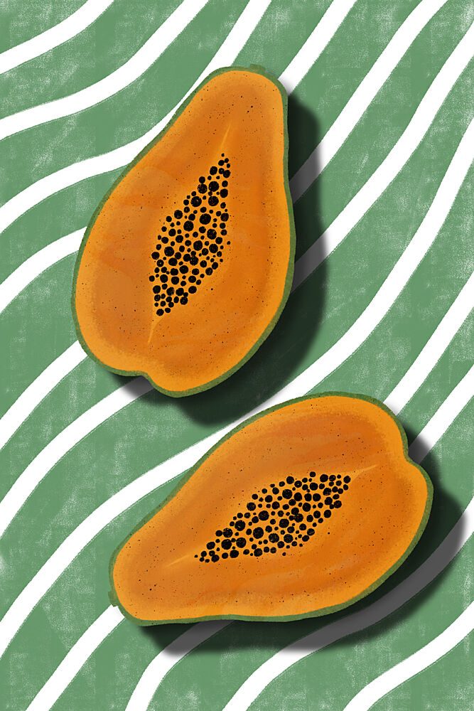 Papaya Green Stripes art print by EMELIEmaria for $57.95 CAD