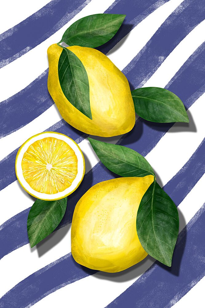 Zesty Lemon Stripes art print by EMELIEmaria for $57.95 CAD