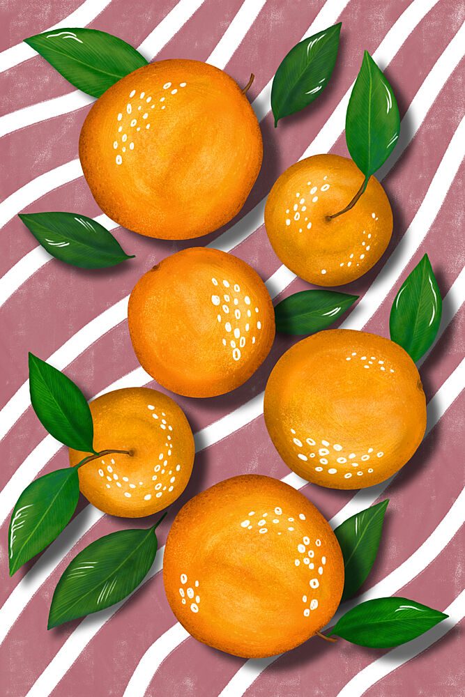 Vibrant Citrus Stripes art print by EMELIEmaria for $57.95 CAD