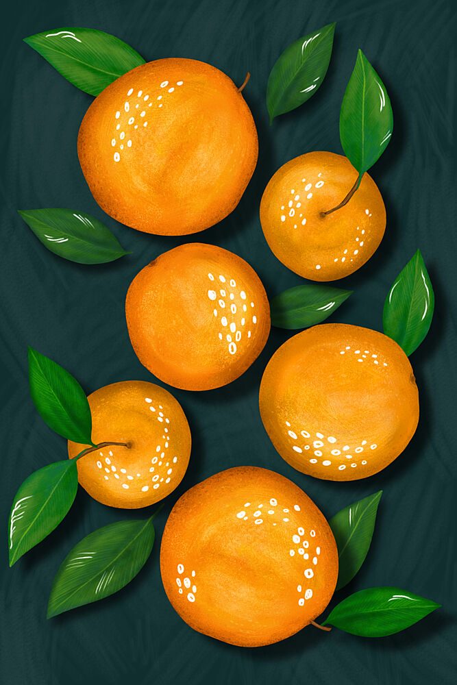 Bright Oranges and Leaves art print by EMELIEmaria for $57.95 CAD