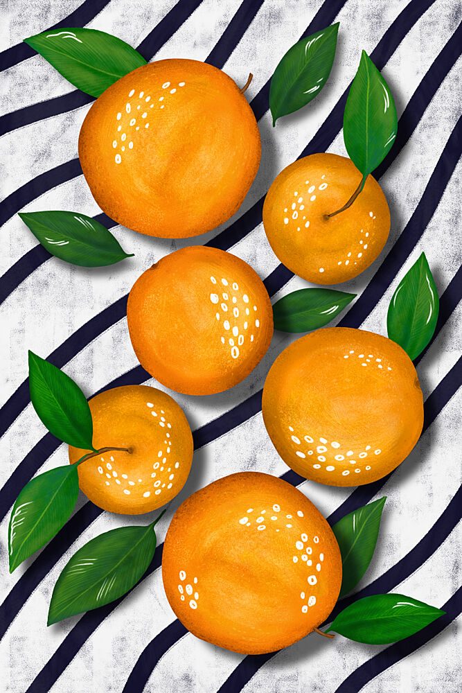 Fresh Striped Oranges art print by EMELIEmaria for $57.95 CAD