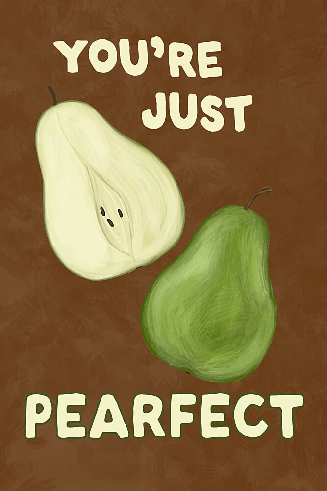 Pearfect Fruit Message art print by EMELIEmaria for $57.95 CAD