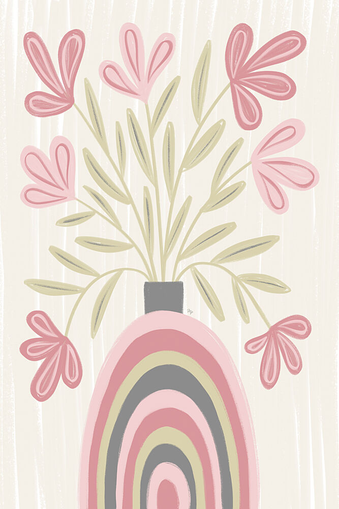 Soft Floral Rainbow Vase art print by Martina for $57.95 CAD