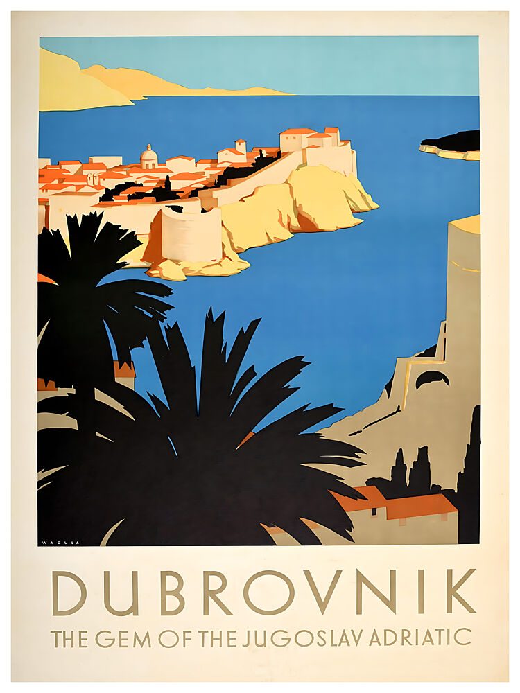 Art Deco Dubrovnik Coast art print by Chad Hyde for $57.95 CAD