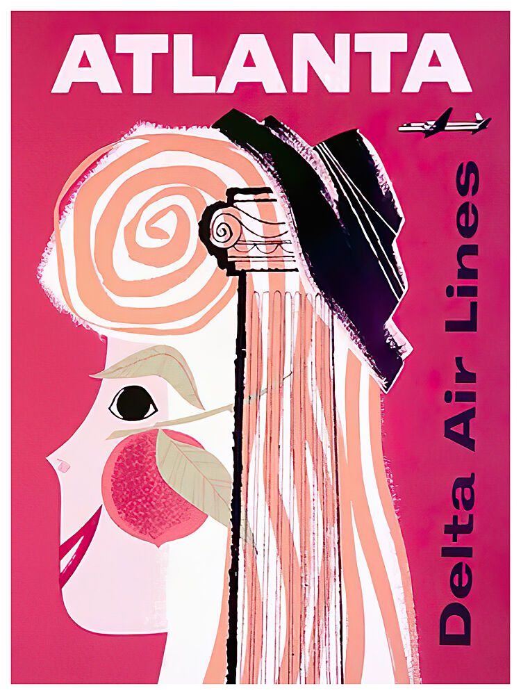 Atlanta Peach Travel art print by Chad Hyde for $57.95 CAD