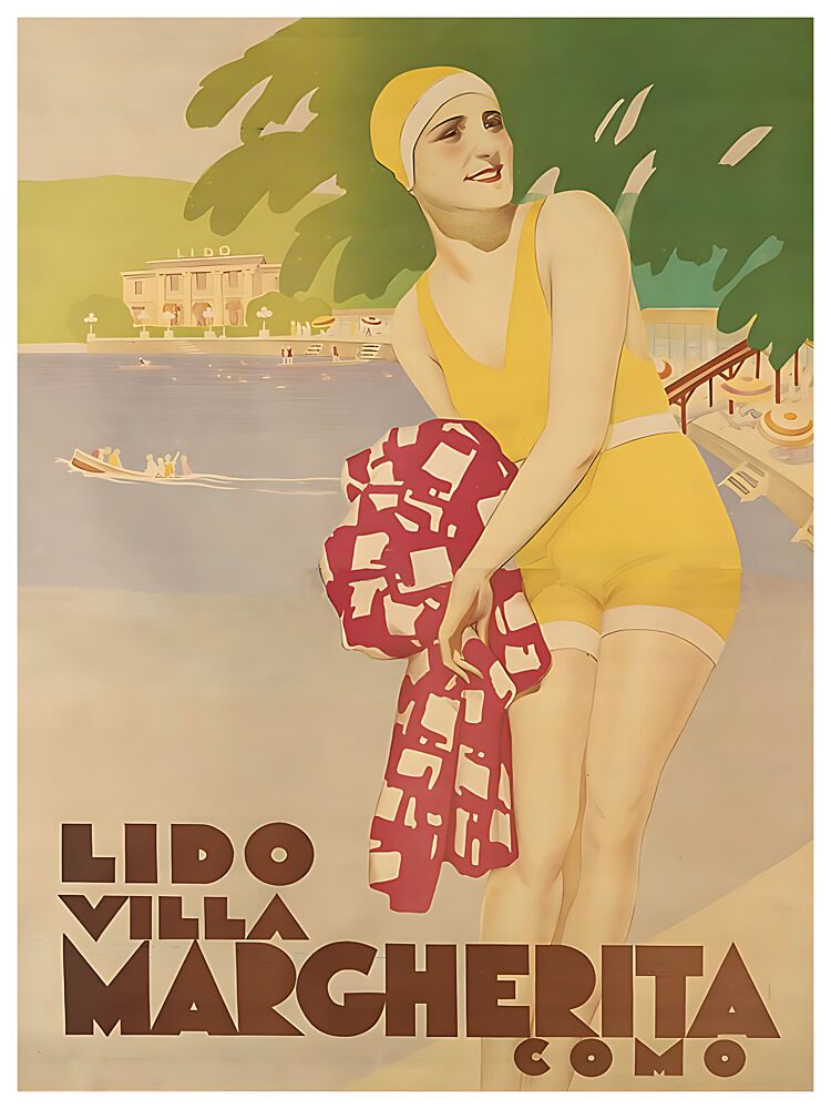 Art Deco Lake Swimmer art print by Chad Hyde for $57.95 CAD