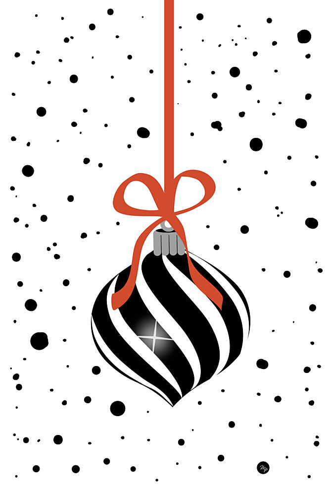 Striped Christmas Ornament art print by Martina for $57.95 CAD