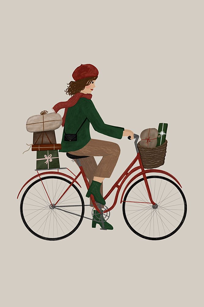 Holiday Bike Ride art print by EMELIEmaria for $57.95 CAD