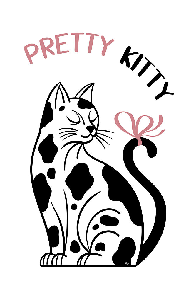 Pretty Kitty with Bow art print by Martina for $57.95 CAD
