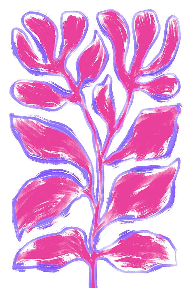 Vibrant Pink Botanical art print by Martina for $57.95 CAD